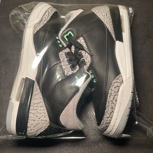 Jordan Black and Gray Mint Green Kids Sneakers